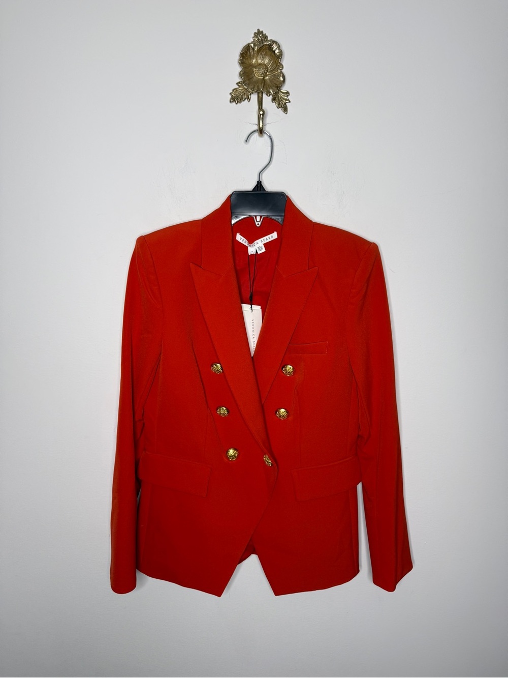 Veronica Beard Flame Red Miller Dickey Jacket